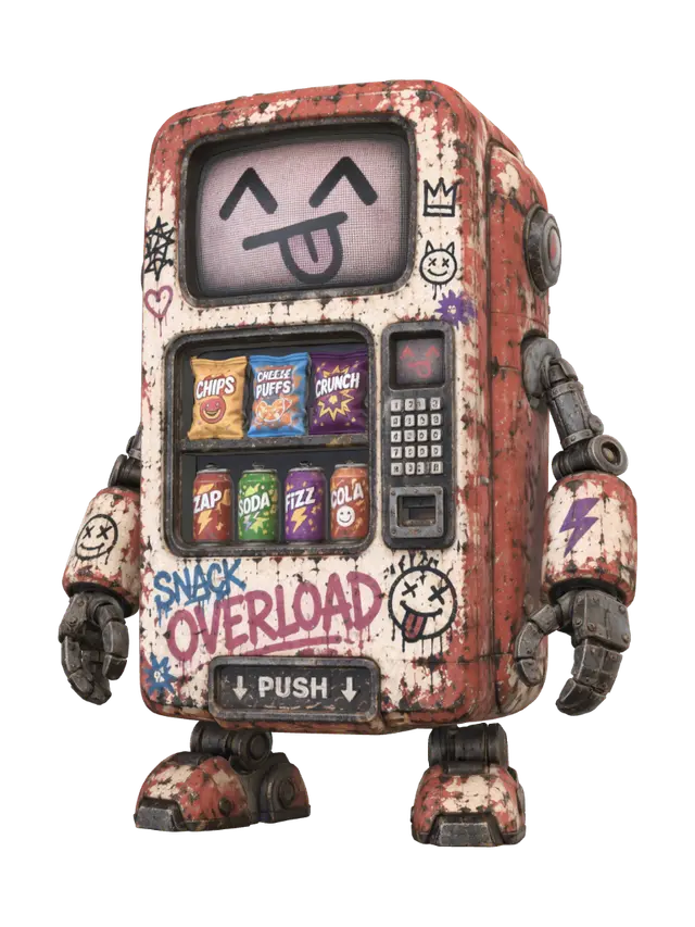 Snackbot - Silly 3D model, vytvořený pomocí AI
