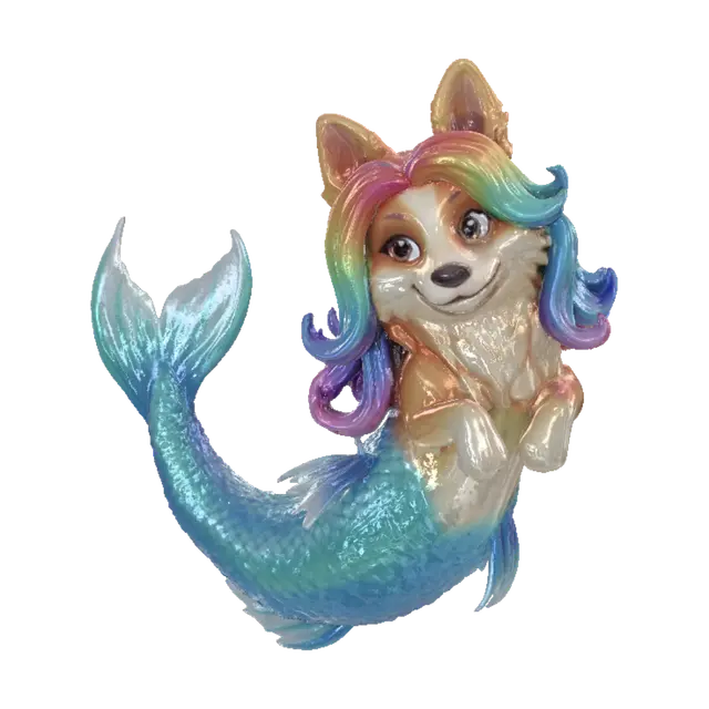 3D model for Rainbow-Tailed Mermaid Pup