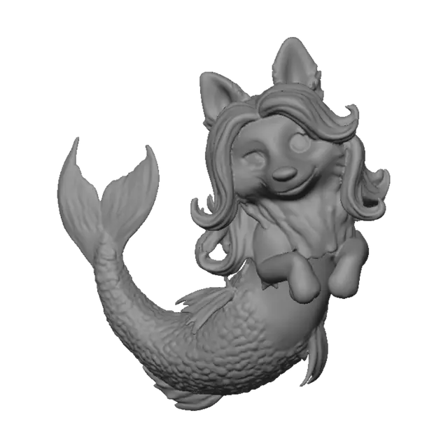 3D model for Rainbow-Tailed Mermaid Pup