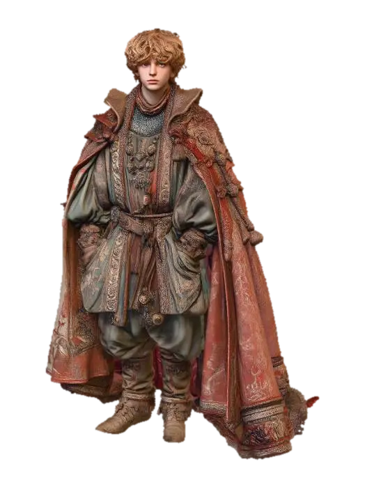 Cloaked in Rust and Rose 3D model, vytvořený pomocí AI