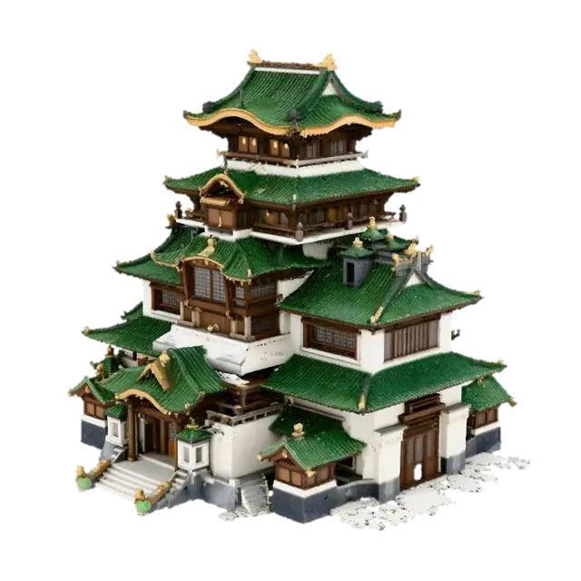 Majestic Castle - Palace 3D model, vytvořený pomocí AI