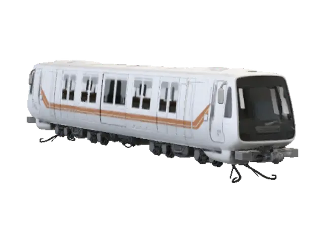 Metro Train Concept with Orange Stripe - Rail 3D model, vytvořený pomocí AI