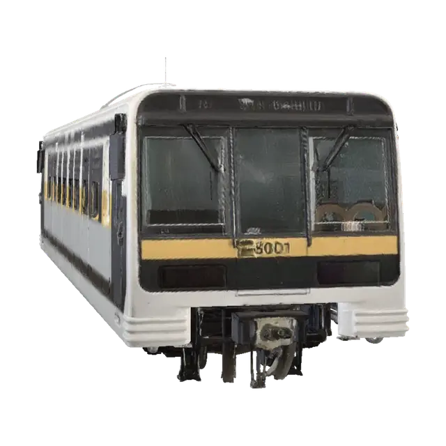 San Donato Metro Train in Maintenance Yard - Rail 3D model, vytvořený pomocí AI