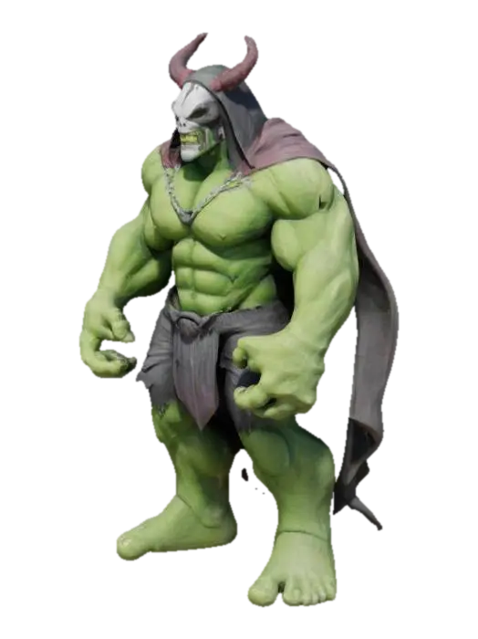 3D model for Spawn and hulk mixed into one being