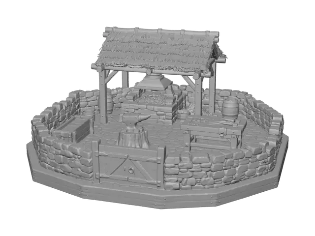 3D model for Medieval Blacksmith Forge