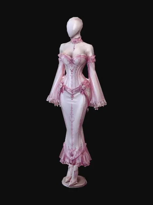 3D model for Rosy Embrace Corset Dress