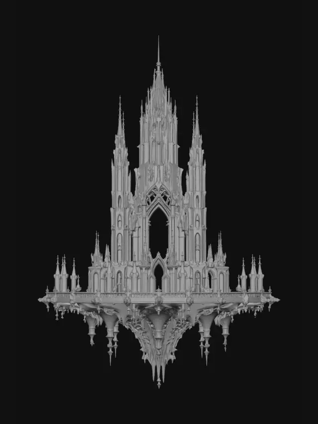 3D model for Floating Gothic Spire
