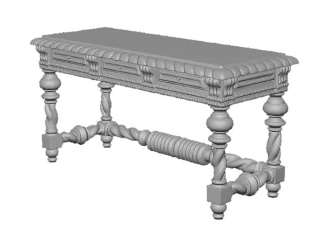 3D model for Ornate Wooden Table