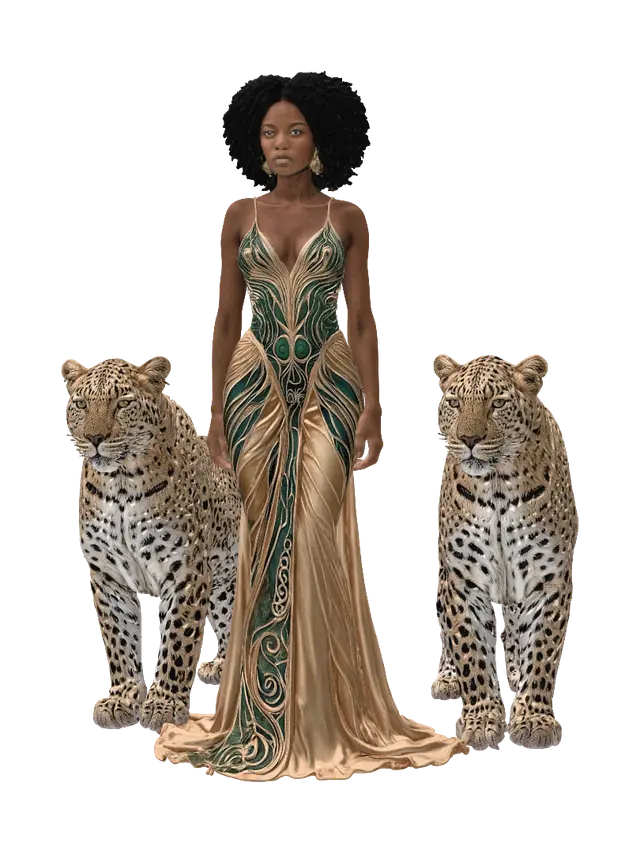 Woman & Leopards - Leopard 3D model, vytvořený pomocí AI