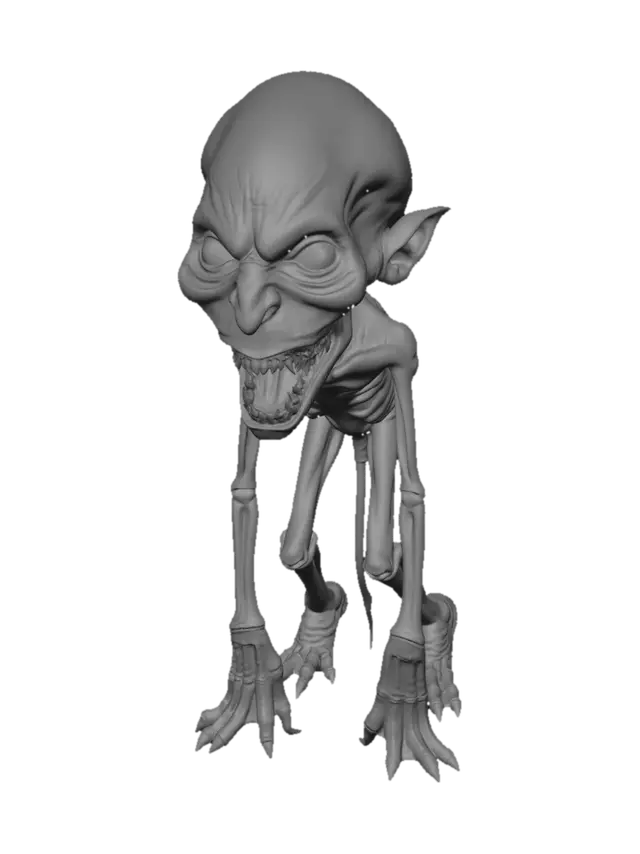 3D model for un monstre avec un visage horreur avec un corps fin et grand dui a un corps de Noob roblox