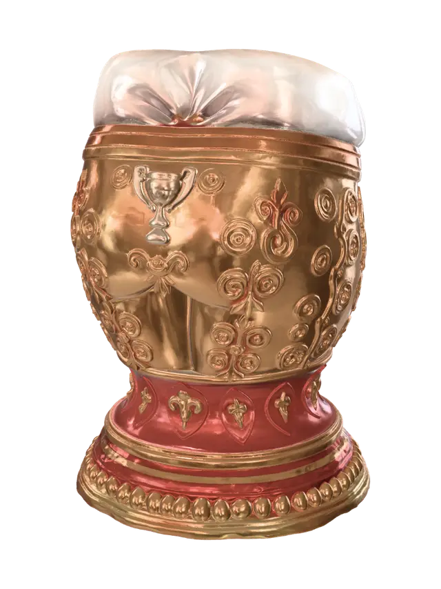 3D model for a big fatty human bottom on a pedestal shaped as a trophy