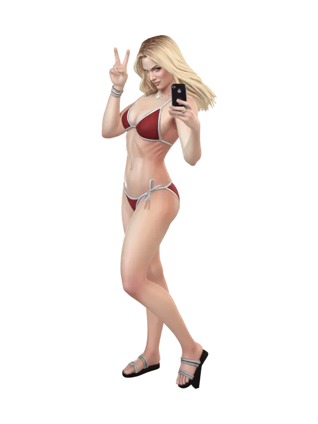 Red Bikini Selfie 3D model, vytvořený pomocí AI