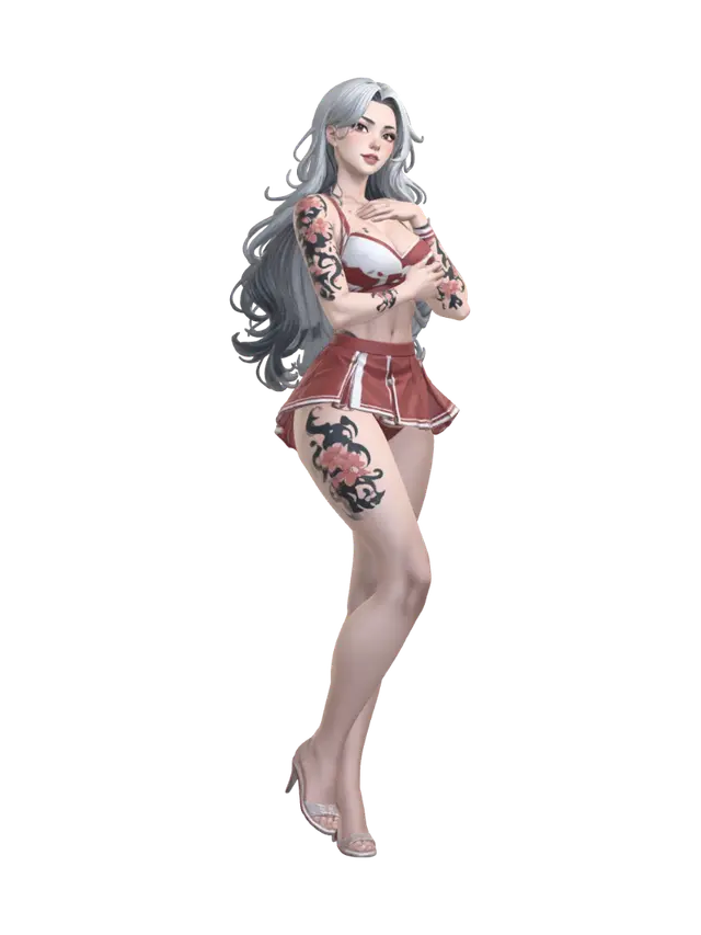 3D model for Crimson Inked Cheerleader