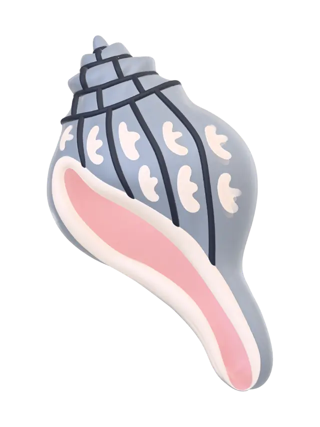 Seashell - Macro 3D model, vytvořený pomocí AI