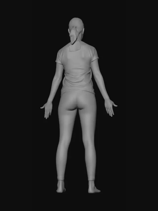 3D model for Low-Angle Portrait in White Tank and Jeans