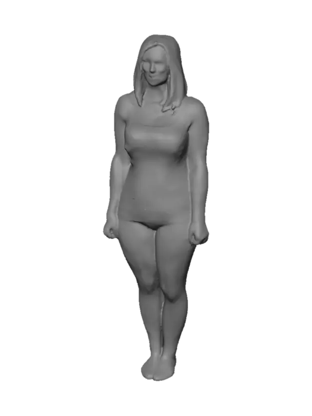 3D model for Red-haired woman in black tank top and tights