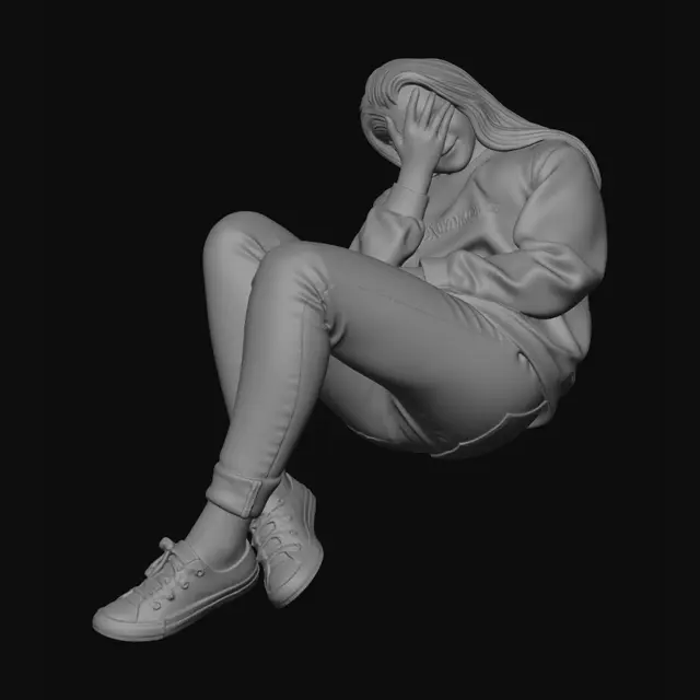 3D model for Exhausted Traveler in the Airport