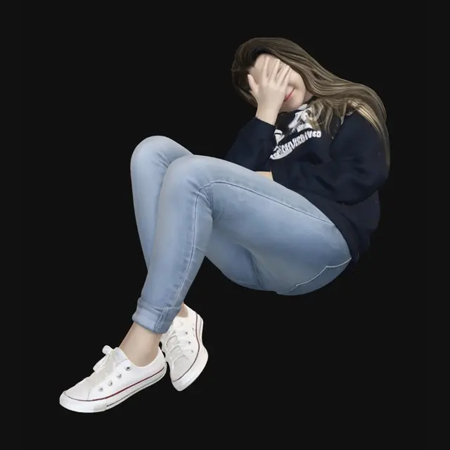 3D model for Exhausted Traveler in the Airport