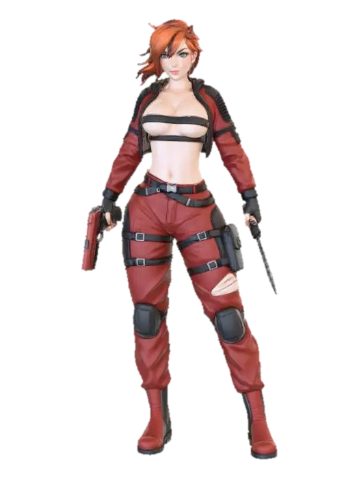 Mercenary Vanguard 3D model, vytvořený pomocí AI