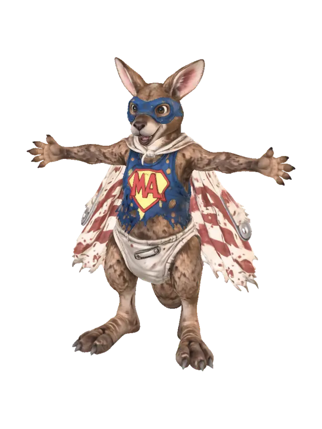 Mr Amazing - Caped 3D model, vytvořený pomocí AI