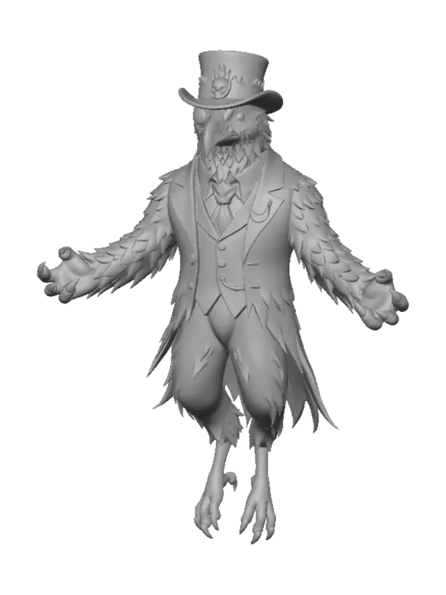 3D model for The Violet Plumed Gentleman