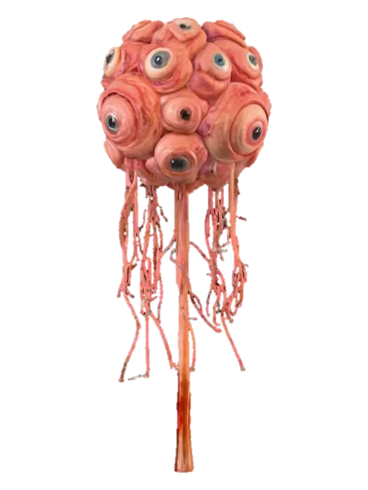 uma planta com muitos olhos olhando em todas as direções, é como uma planta que en lugar de frutos… - Monstro AI 생성 3D 모델