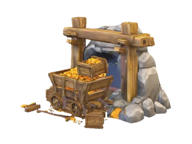 Golden Fortune Mine - Wealth 3D model, vytvořený pomocí AI