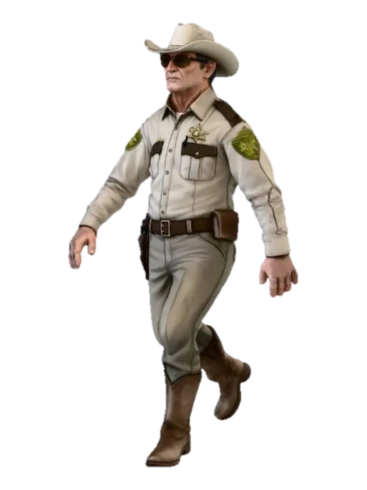 Sheriff in the West - Wildwest 3D model, vytvořený pomocí AI