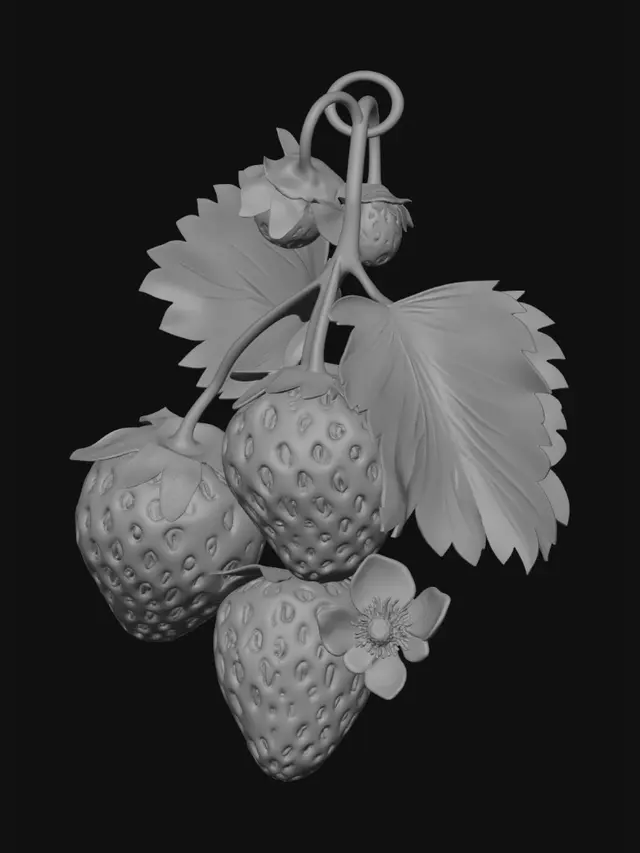 3D model for Strawberry Trio