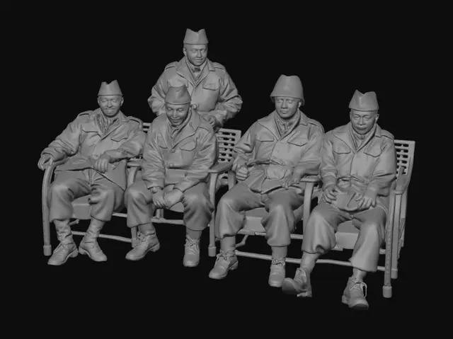 3D model for Five Soldiers in Uniform