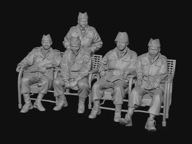 3D model for Five Soldiers in Uniform
