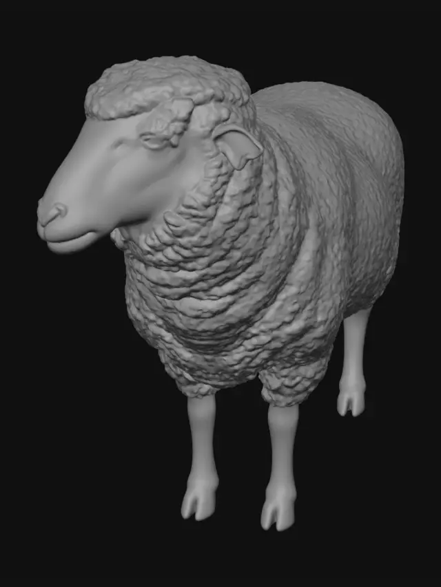 3D model for Curious Sheep in the Field