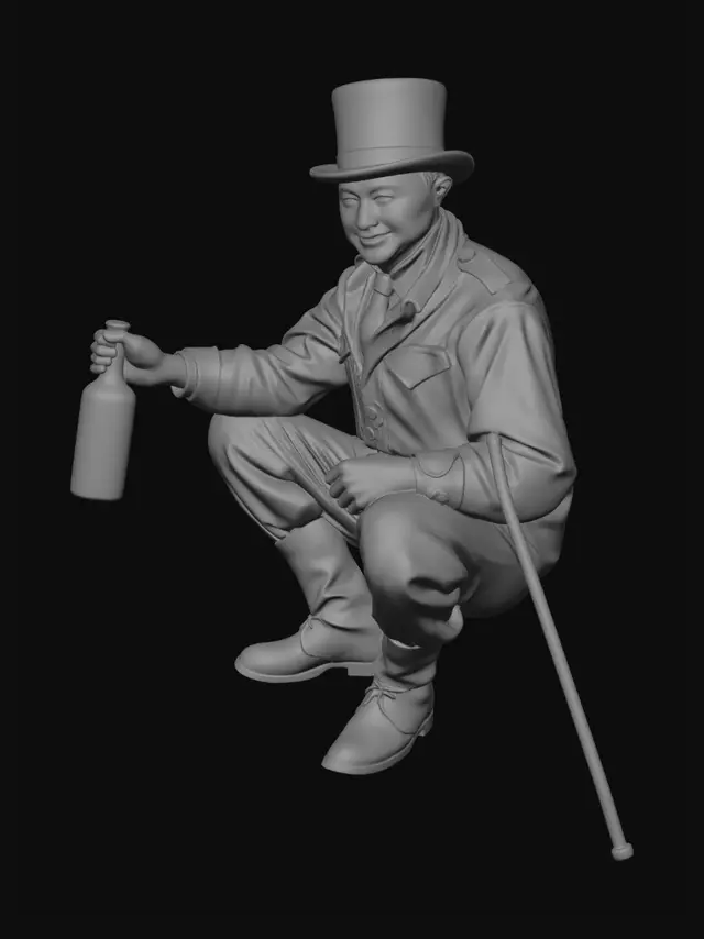 3D model for Top Hat with Bottle