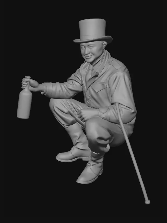 3D model for Top Hat with Bottle