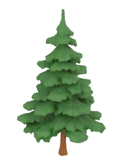 Small pine tree 3D model, vytvořený pomocí AI