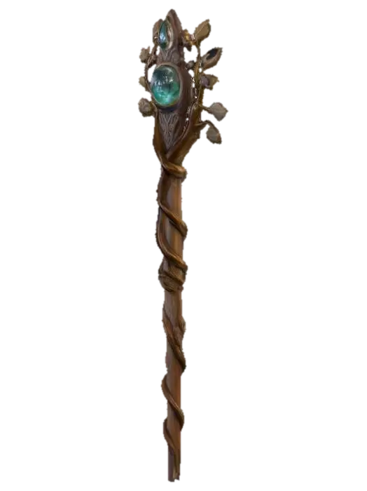 magic wand, similar to the ones seen in Harry Potter Series, druid theme - Harrypotter 3D-model, gegenereerd door AI