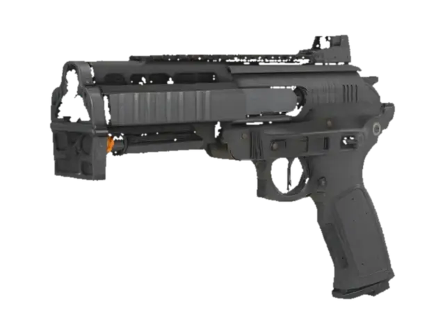 3D model for huge semi-automatic pistol, huge barrel, Game Asset, Ultra Realistic, Unreal engine 5 FPS game, Call of duty 