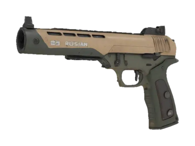 3D model for huge semi-automatic pistol, huge barrel, Game Asset, Ultra Realistic, Unreal engine 5 FPS game, Call of duty, Russian PKV SMG 