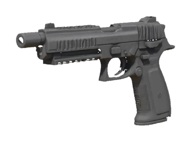 3D model for James Bond Secret Agent Pistol, semi-automatic pistol, huge barrel, Game Asset, Ultra Realistic, Unreal engine 5 FPS game, Call of duty, PKV MARK 3, HAMMER Edition