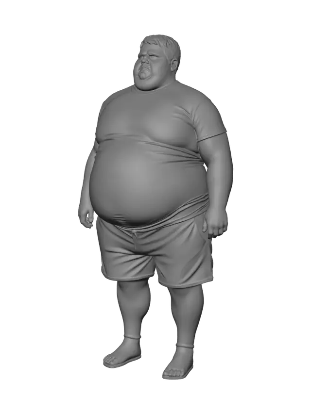 3D model for Создай фото жирного жиробаса и одень его в футболку чёрную с надписью "Dota 2"