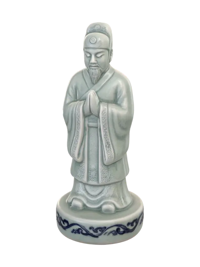 Jade Scholar Figurine 3D model, vytvořený pomocí AI