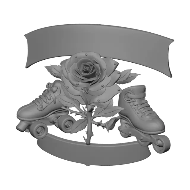 3D model for Iron Rose Skate Crew Logo