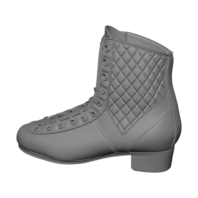 3D model for Black Quilted Combat Boot
