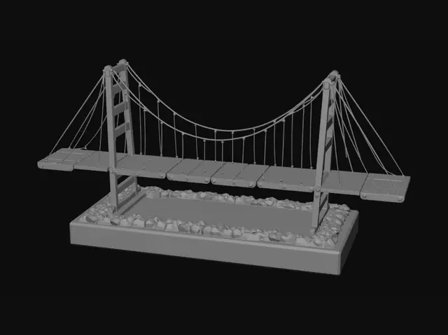 3D model for Wooden Suspension Bridge Diorama
