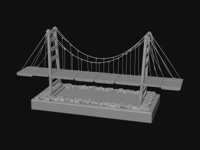 3D model for Wooden Suspension Bridge Diorama
