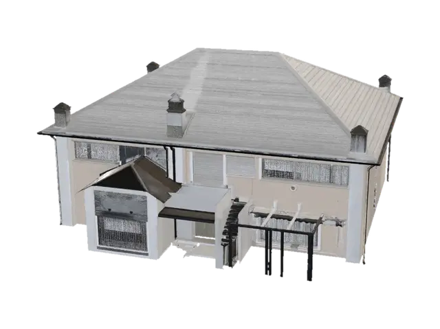 3D model for Sunlit Beige Two-Story House