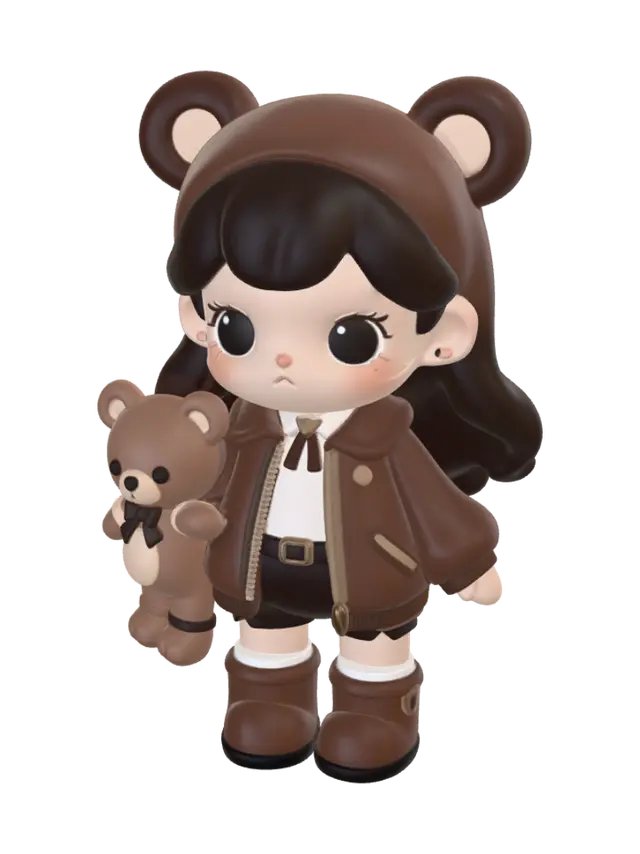3D model for Bear Hoodie Girl with Teddy