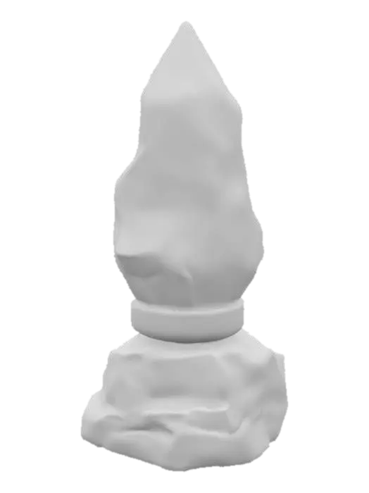 3D model for Glowing Crystal, Blue, Clear, Lamp, Black rock  base, realistic, HD