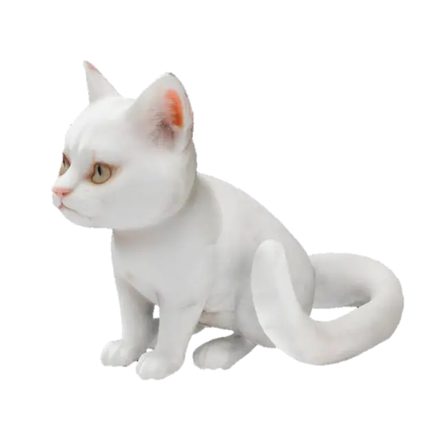 Modello 3D Cat, white, cute, sitting, model - Catmodel, generato dall’IA