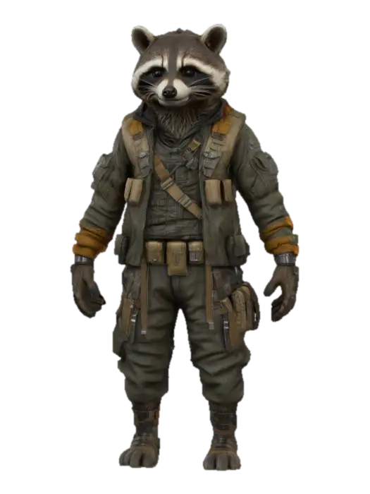 3D model for Adventurer Raccoon